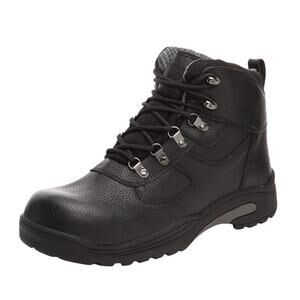 Drew Mens Rockford Comfort Boot US 12 X-Wide EU 45 Black Leather WP SR EUC